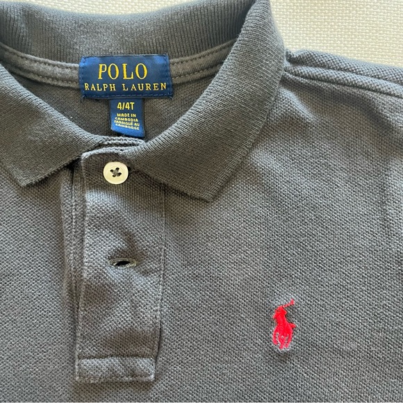 Polo By Ralph Lauren The Iconic Picke Toddler Polo Shirt 4T - Charcoal Gray - Picture 3 of 4